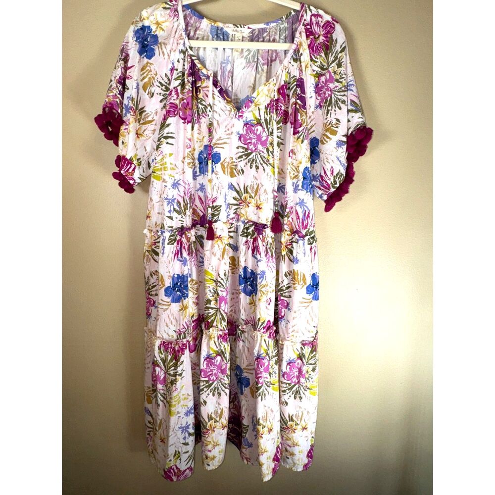 Matilda Jane Multicolored floral dress, Pink green, purple, yellow